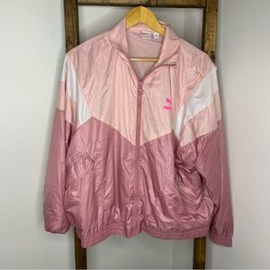 PUMA Women's Pink Windbreaker Jacket XL